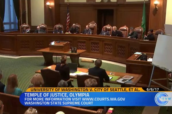 Screenshot of State Supreme Court oral arguments, October 6, 2017. 