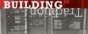 A close-up of the cover of Dr. Wong's new book, showing the windows of a historic single-room occupancy hotel.